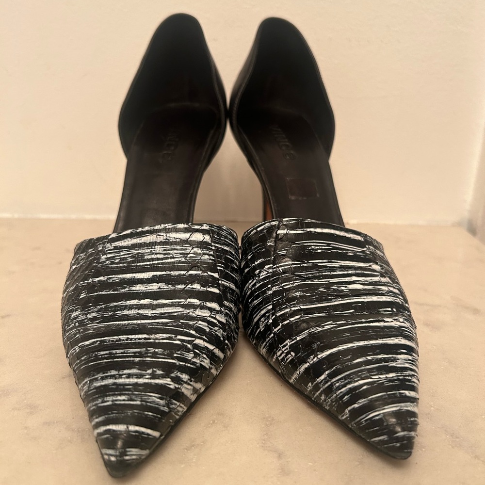 VINCE Claire Heels Pumps Stilettos Leather Snake skin - Picture 2 of 9